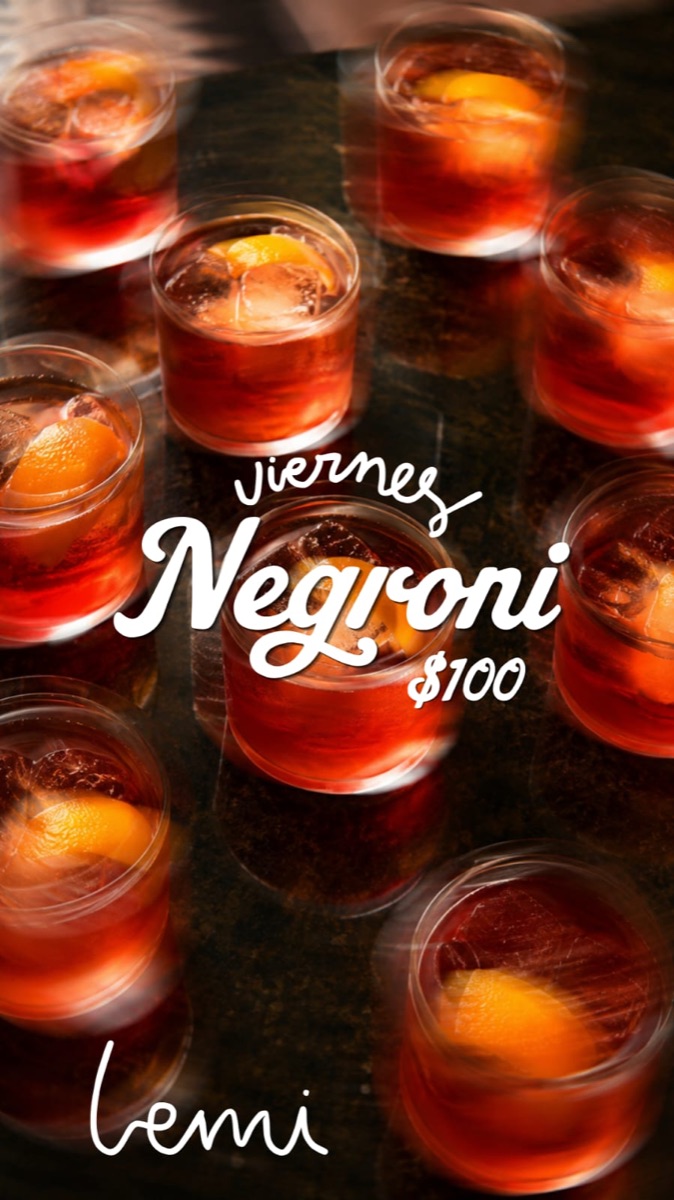Viernes: negroni $100